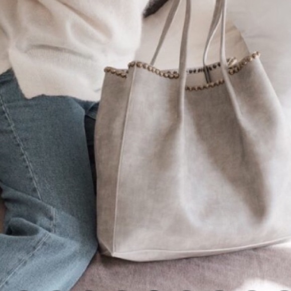 B-Low the Belt Handbags - B-LOW THE BELT VEGAN LEATHER STUDDED TOTE BAG